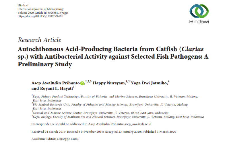 Autochthonous Acid-Producing Bacteria from Catfish (Clarias sp.) with Antibacterial Activity against Selected Fish Pathogens: A Preliminary Study